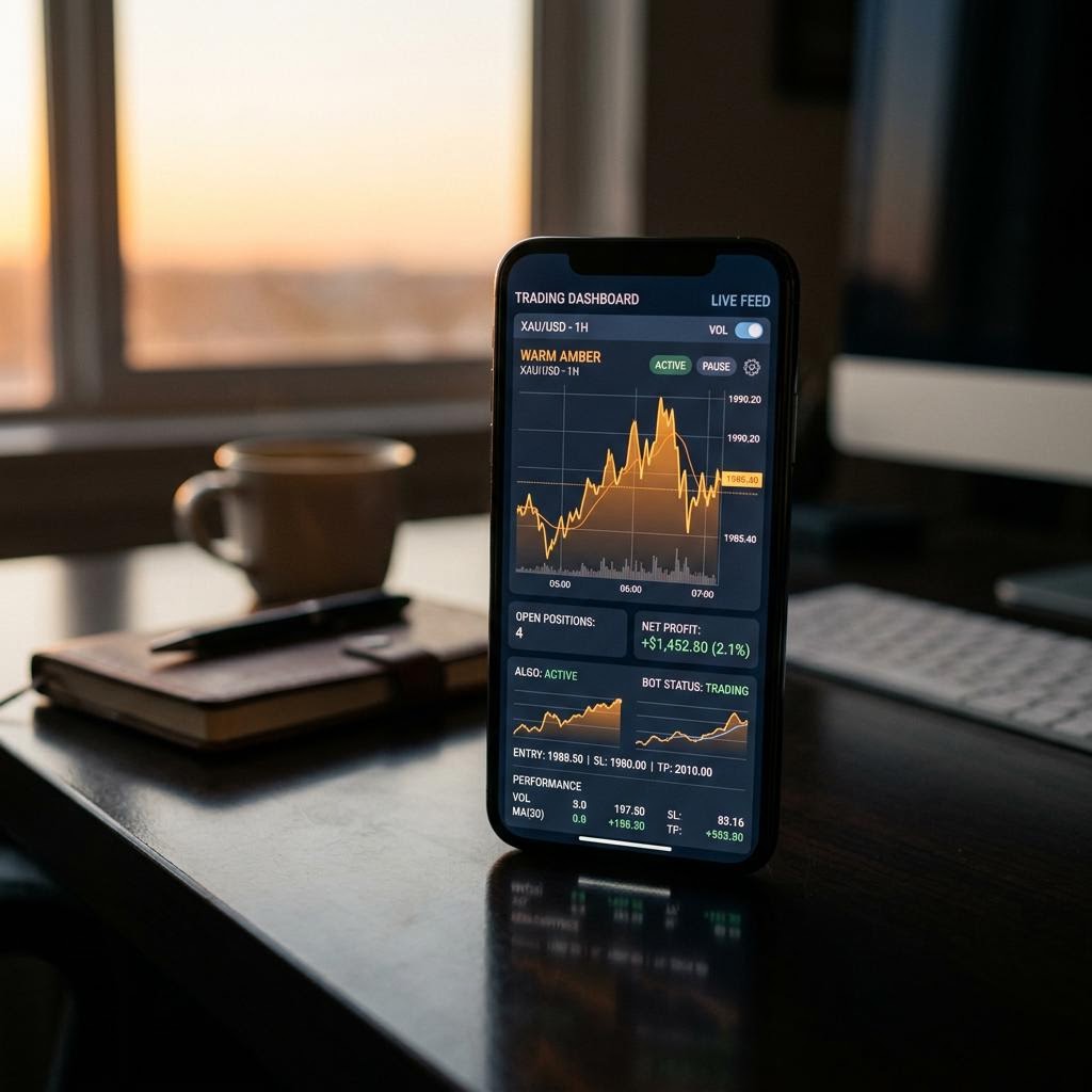 airevalluebooster trading software dashboard interface on smartphone